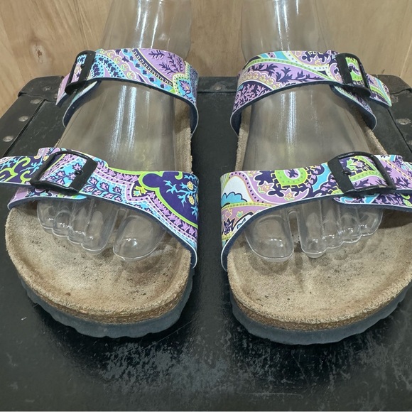 Birkenstock Papillio Sydney Sandals Size 6 Blue Purple Paisley Floral Shoes - Picture 8 of 16